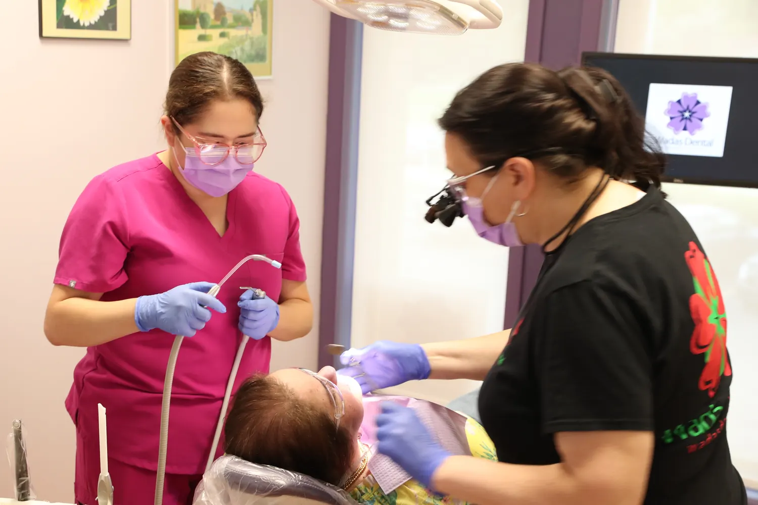 A Wadas Dental dentist and assistant providing treatment